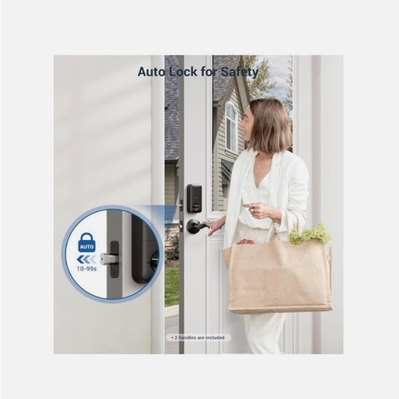 Veise Fingerprint Door Lock with 2 Lever Handles- Keyless Entry Door Lock - Picture 4 of 10